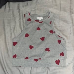 Colsie Heart Cropped Tank-Medium